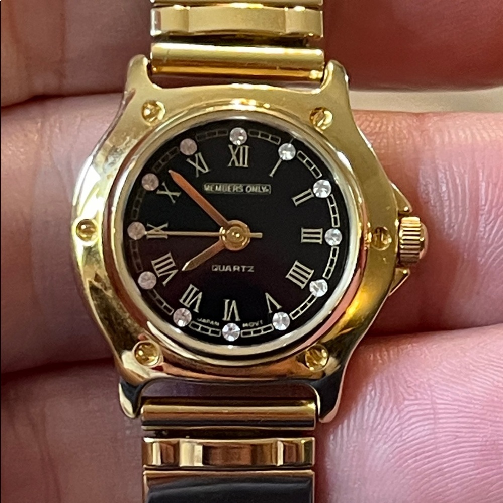 Gorgeous MEMBERS ONLY Gold and Black Quartz Watch